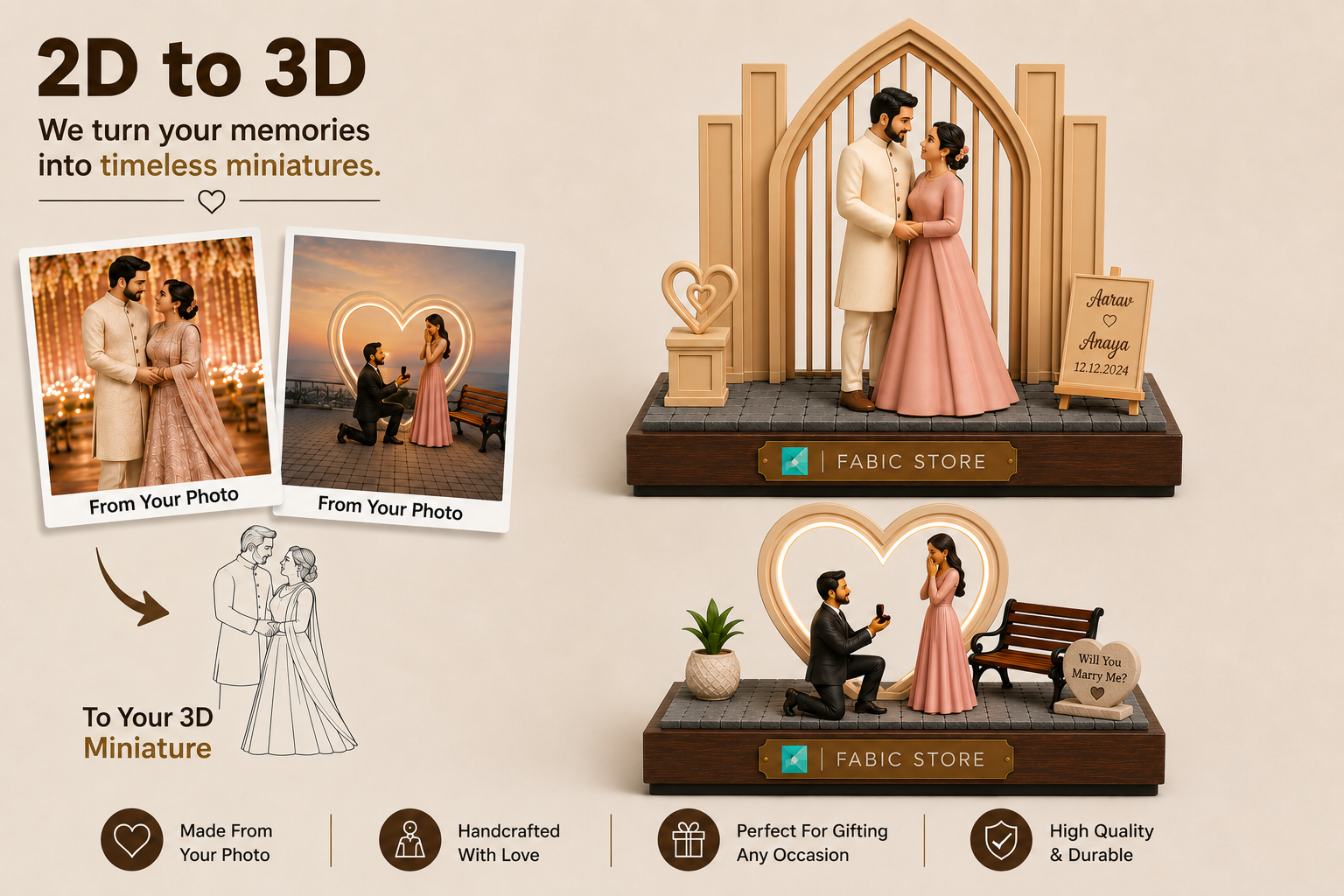 Forever Starts Here — Custom 3D Wedding & Proposal Miniature 💍💕