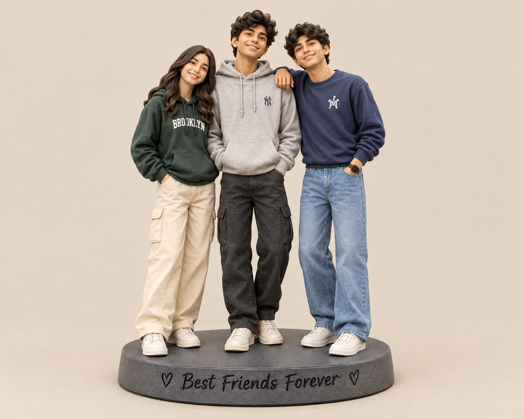 Perfect Birthday Gift for Friends 🎁 | Custom 3D Photo Miniature | 3 Members