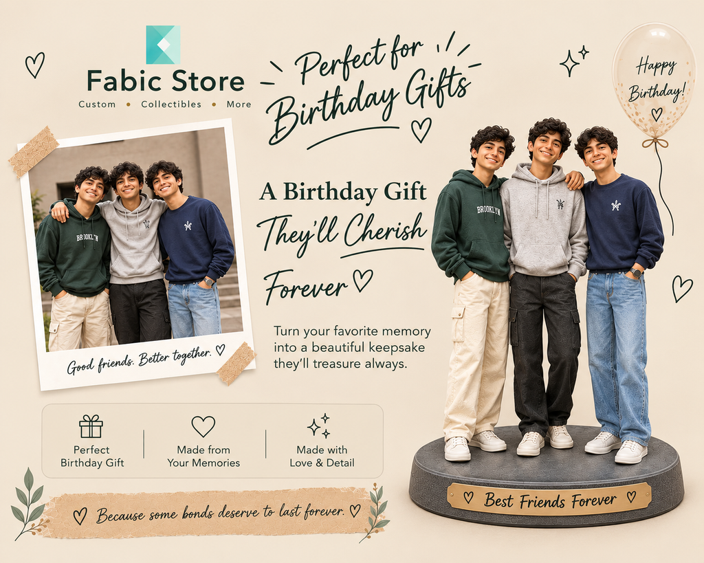Perfect Birthday Gift for Friends 🎁 | Custom 3D Photo Miniature | 3 Members