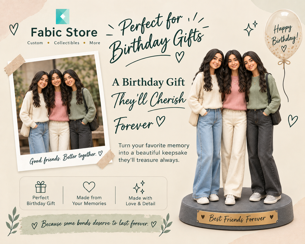 Perfect Birthday Gift for Friends 🎁 | Custom 3D Photo Miniature | 3 Members