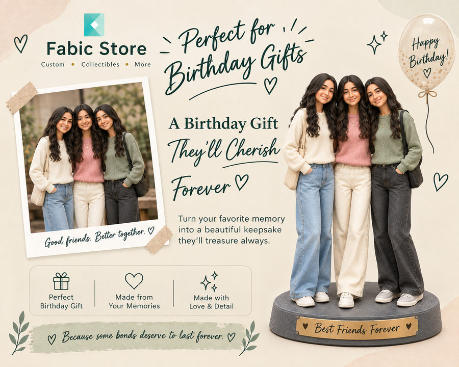 Perfect Birthday Gift for Friends 🎁 | Custom 3D Photo Miniature | 3 Members