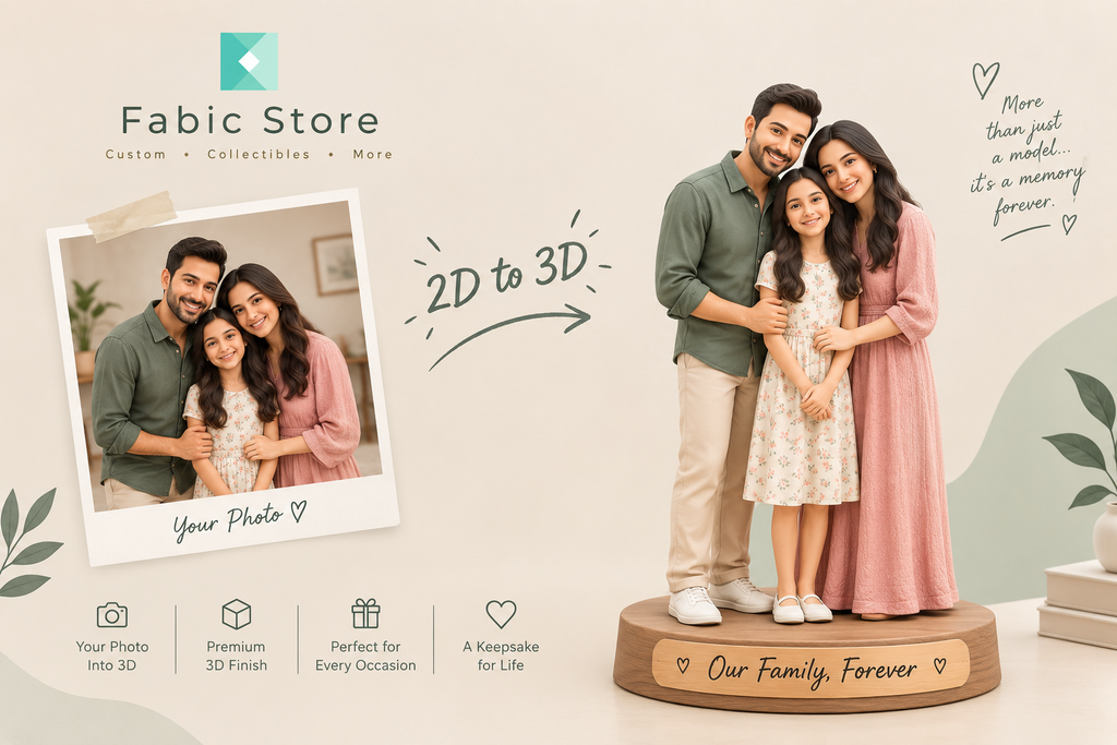 Your Family Forever – Custom 3D Printed Family Statue for 3 Members