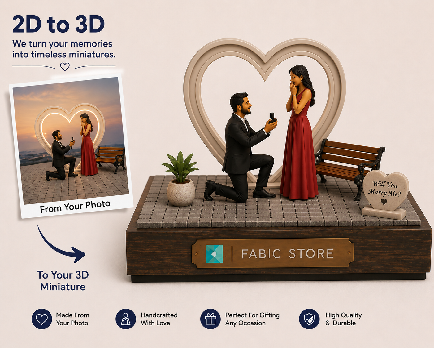 Forever Starts Here — Custom 3D Wedding & Proposal Miniature 💍💕