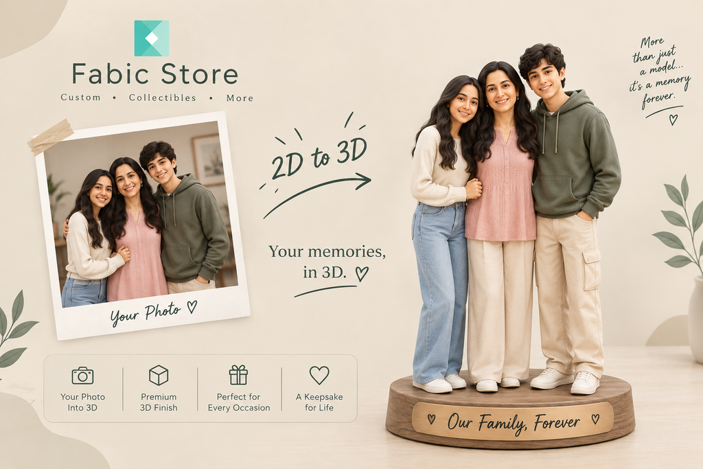 Your Family Forever – Custom 3D Printed Family Statue for 3 Members
