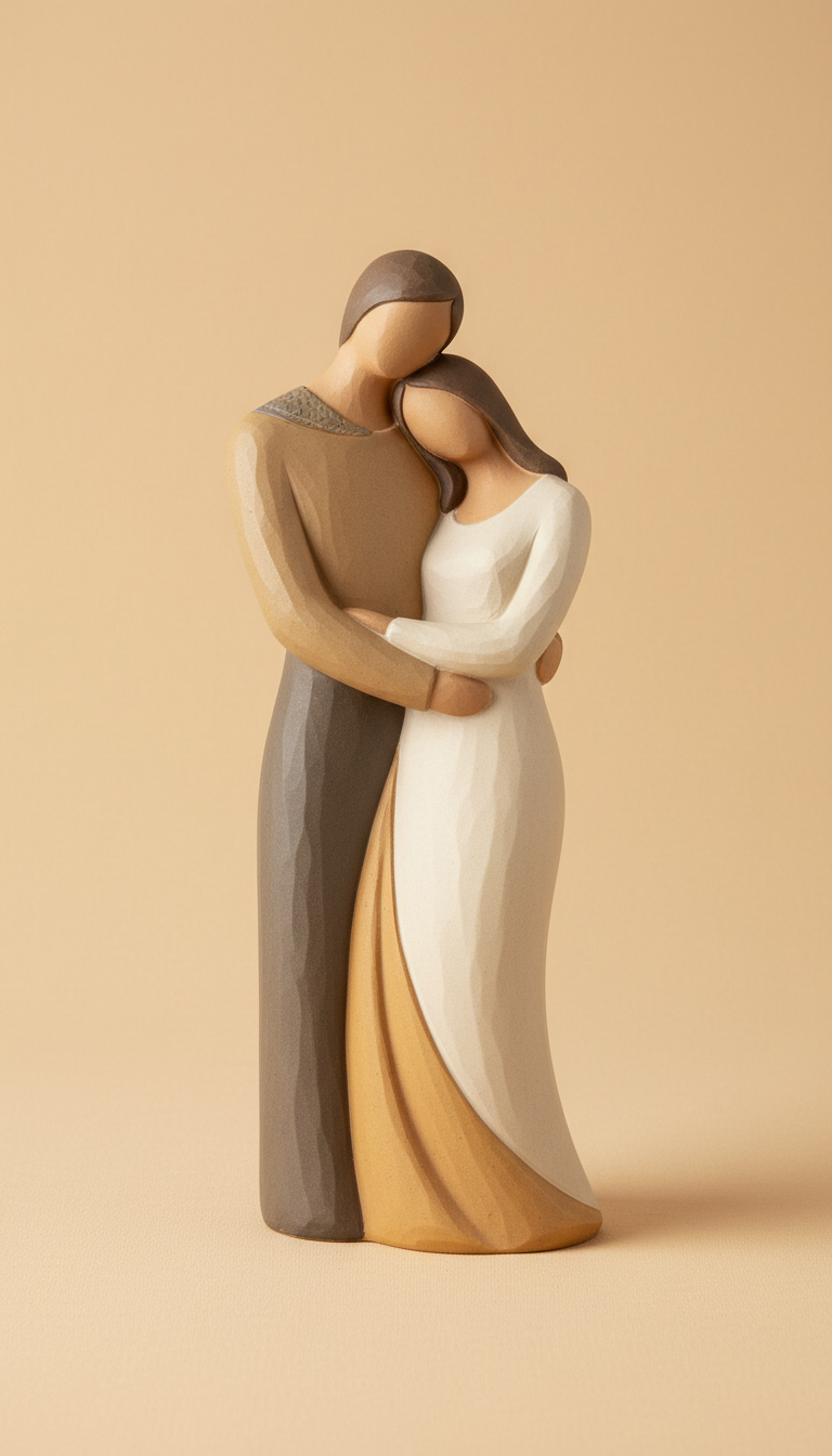 Stylized Couple Figurine Duo